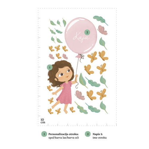 Nalepke Polet z balonom